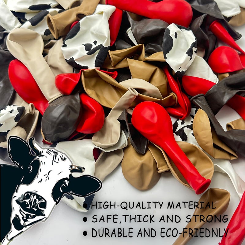 Vztipki 153 Pcs Red Brown Cow Balloon Arch Garland Kit - Red,Brown,Coffee, Sand White, and Cow Print Balloons for Cowgirl, Cowboy, Baby Shower, Birthday, Western, Farm Animals Theme Party Decorations - Image 3